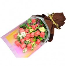 18pcs PINK Roses Valentine Bouquet