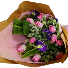 Holland Pink Color Tulips Bouquet
